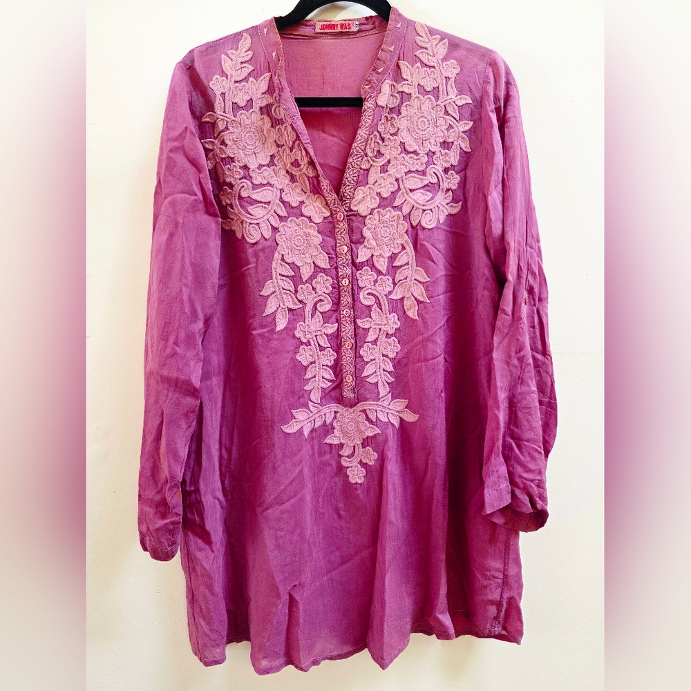 Purple Embroidered Tunic